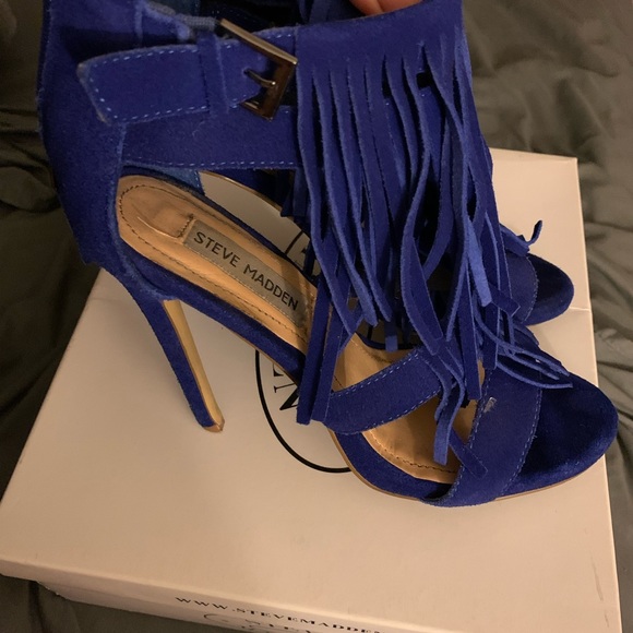 Steve Madden Blue fringe heels - Picture 3 of 5